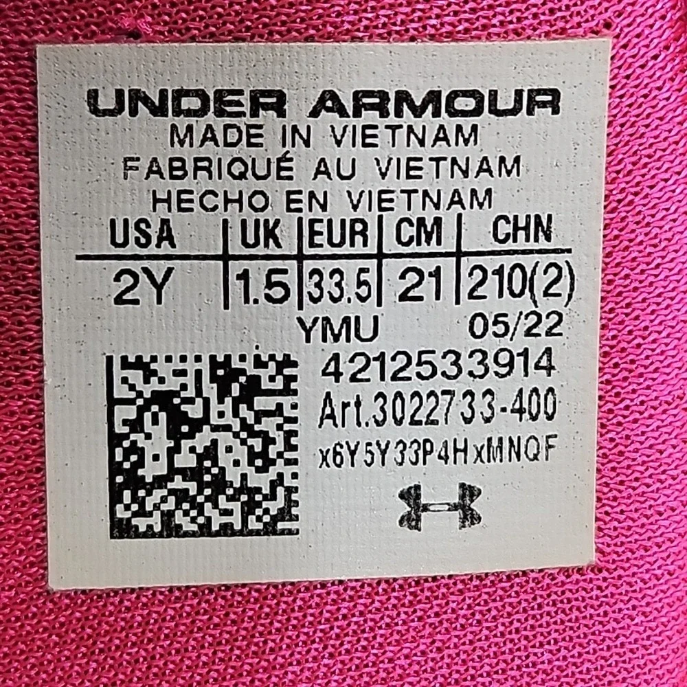 Under Armour Ignite VI Slides Youth Size‎ 2Y Blue Pink Adjustable Strap Sandals